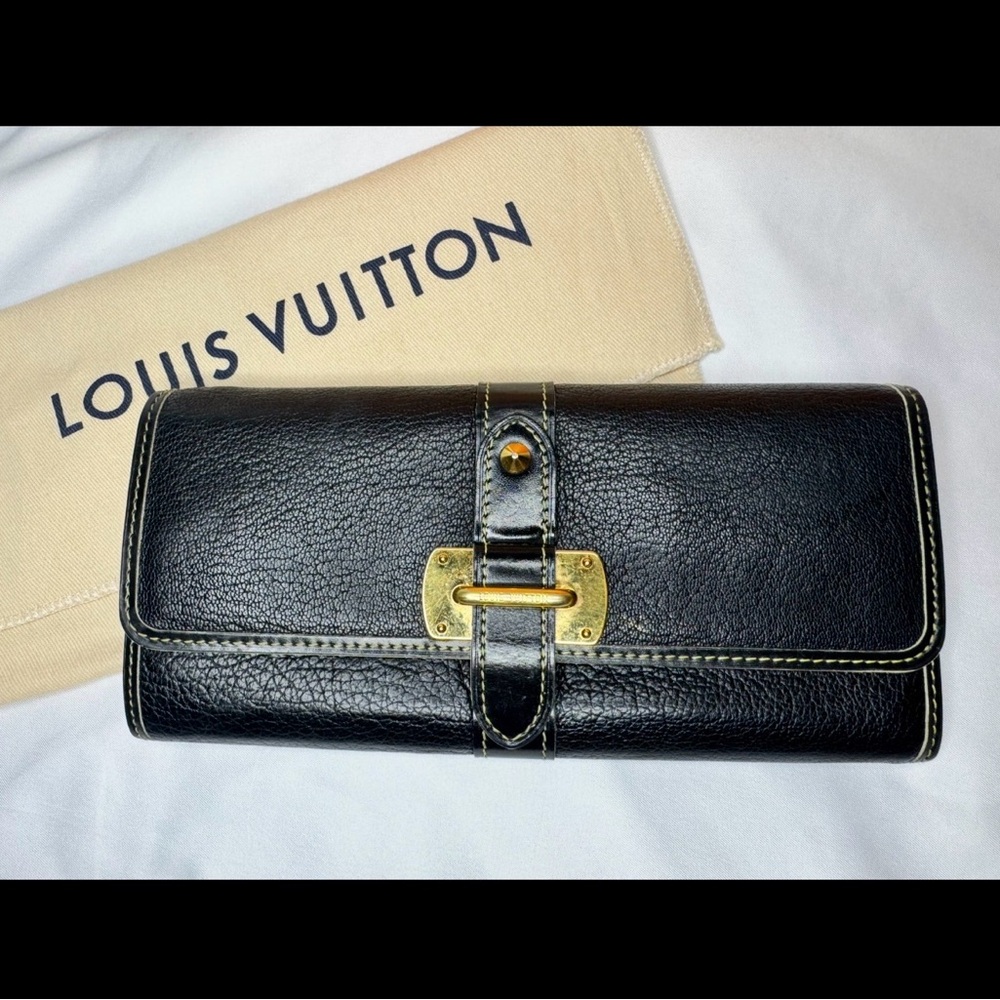 Louis Vuitton Suhali Black Buckle Wallet | Rare Discontinued | w/ Box, Bag, COA!